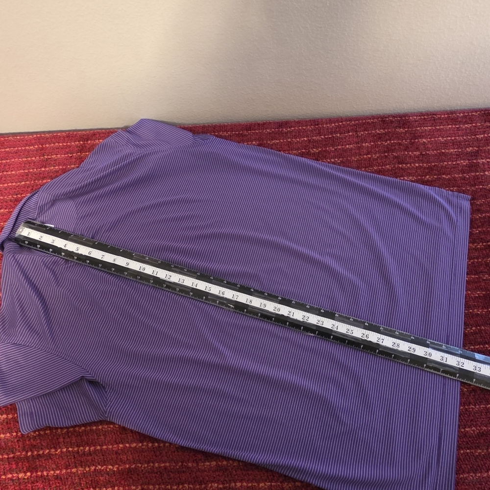 Johnnie-O Gonzaga Polo Large Purple Stripe Golf Stretch Athletic - Picture 8 of 8